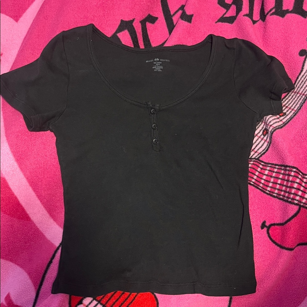 Brandy Melville Black Short Sleeve Top